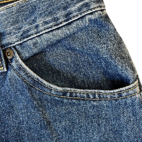 Vintage 80s Lee Relaxed Riders Jeans High Rise Tapered Medium Blue USA 12P/29x28 - Picture 3 of 11